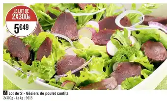 Casino Supermarchés Lot de 2 - gésiers de poulet confits offre