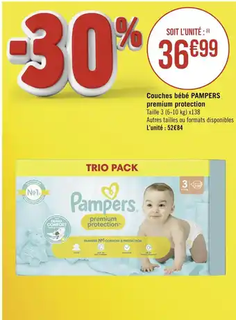 Casino Supermarchés Pampers couches bébé premium protection offre