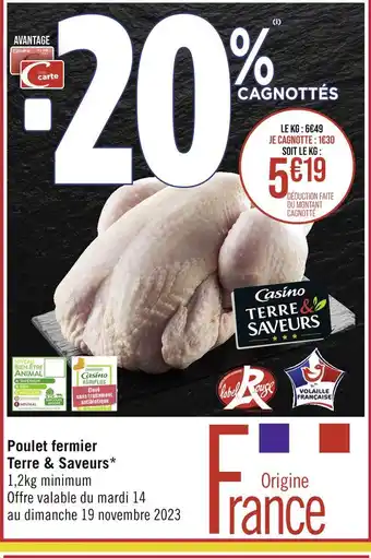 Casino Supermarchés Terre & saveurs poulet fermier offre