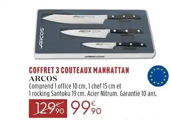 Arcos coffret 3 couteaux manhattan
