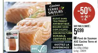 Casino Supermarchés Terre et saveurs pavé de saumon asc casino offre
