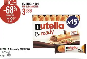 Casino Supermarchés Ferrero nutella b-ready offre