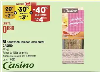 Casino sandwich jambon emmental