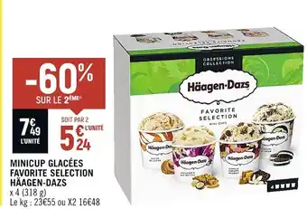 Petit Casino Häagen-dazs minicup glacées favorite selection offre