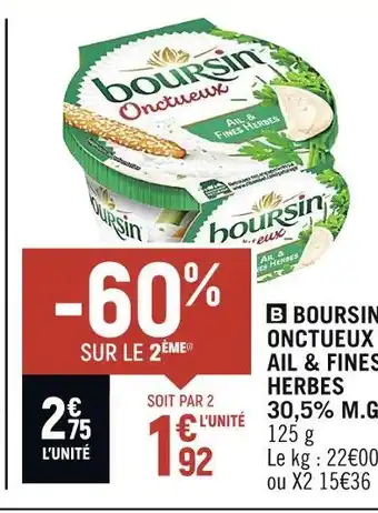 Boursin boursin onctueux ail & fines herbes 30,5% m.g