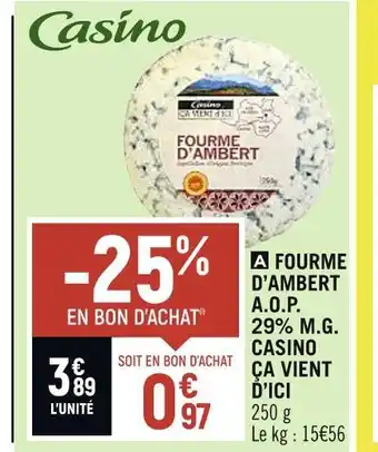 Casino ça vient d’ici fourme d’ambert a.o.p. 29% m.g
