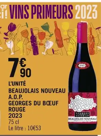 Spar Georges du bœuf beaujolais nouveau a.o.p. rouge 2023 offre