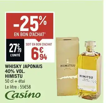 Spar Himistu whisky japonais 40% vol offre