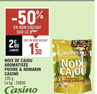 Spar Casino noix de cajou aromatisée poivre & romarin offre
