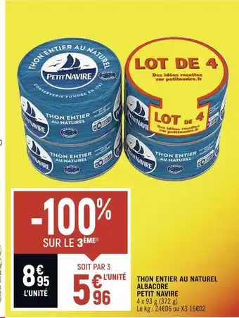 Petit navire thon entier au naturel albacore