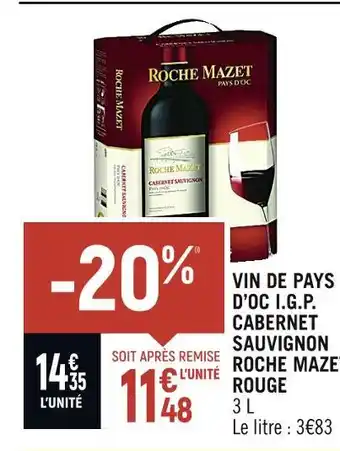 Petit Casino Roche mazet vin de pays d’oc i.g.p. cabernet sauvignon rouge offre