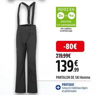 Intersport Millet pantalon de ski homme offre