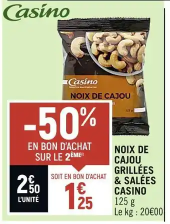 Casino noix de cajou grillées & salées