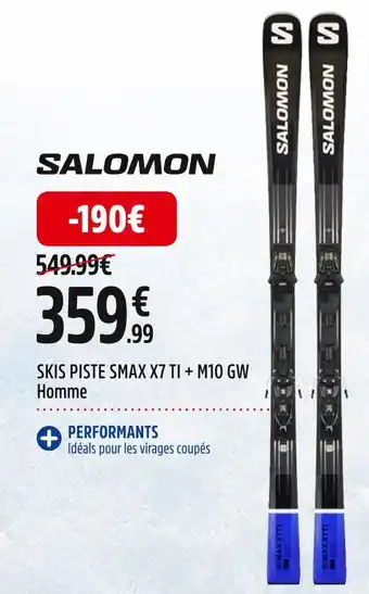 Intersport Salomon skis piste smax x7 ti + m10 gw offre
