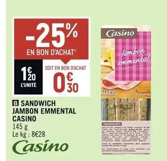 Spar Casino sandwich jambon emmental offre