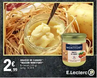 GRAISSE DE CANARD MAISON MONTFORT
