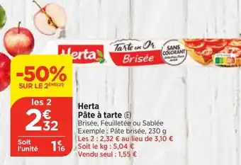 Bi1 Herta Pâte à tarte offre