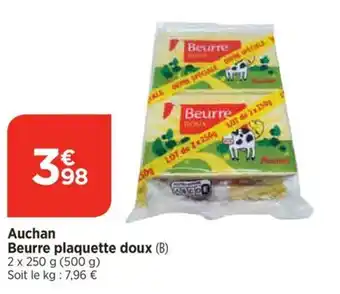 Bi1 Auchan Beurre plaquette doux offre