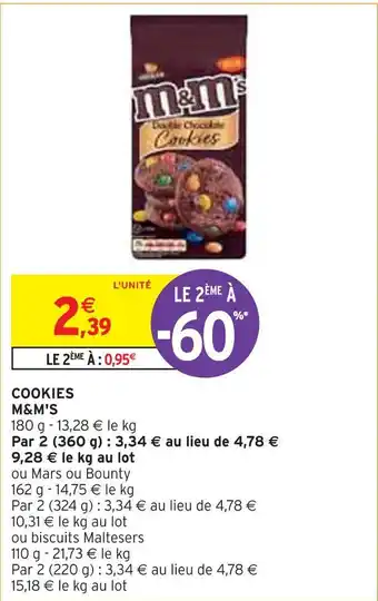 Intermarché M&m's cookies offre