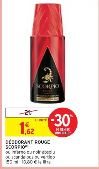Intermarché Scorpio déodorant rouge(b) offre