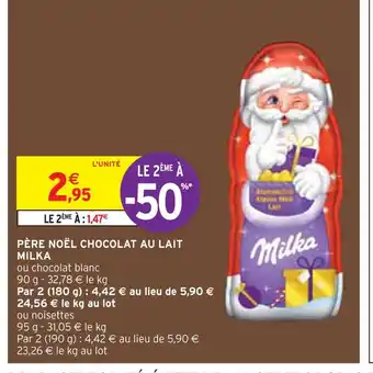 Intermarché Milka père noël chocolat au lait offre
