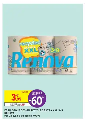 Intermarché Renova essuie-tout design recycled extra xxl 3=9 offre