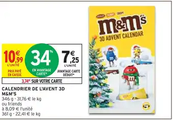 Intermarché M&m's calendrier de l'avent 3d offre