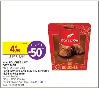 Intermarché Côte d'or mini bouchée lait offre