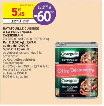 Intermarché Cassegrain ratatouille cuisinée à la provençale offre