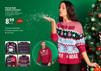 Lidl Lycra pull de noël femme ou homme offre