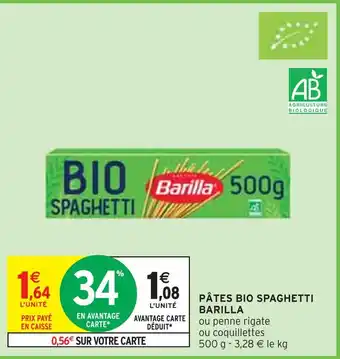 Intermarché Barilla pâtes bio spaghetti offre