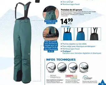 Lidl Crivit pantalon de ski garçon offre