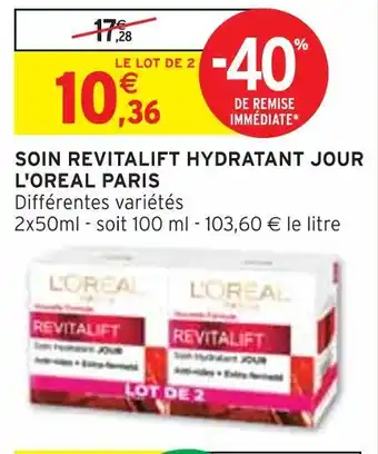 Intermarché L'oreal paris soin revitalift hydratant jour offre