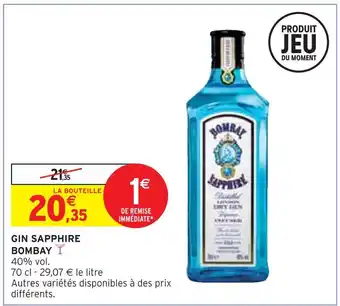 Intermarché Bombay gin sapphire offre