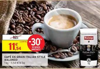 Malongo café en grain italian style