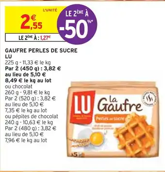 Intermarché Lu gaufre perles de sucre offre