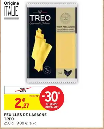 Intermarché Treo feuilles de lasagne offre