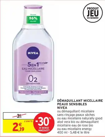 Intermarché Nivea démaquillant micellaire peaux sensibles offre