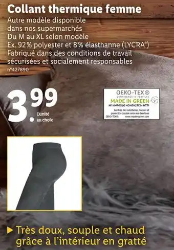 Lidl Collant thermique femme offre