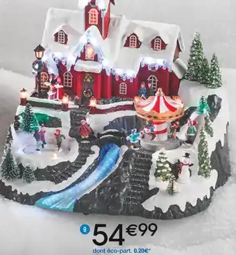 Cora x Carrefour Scène de noël “église enneigée” led, animée et musicale offre
