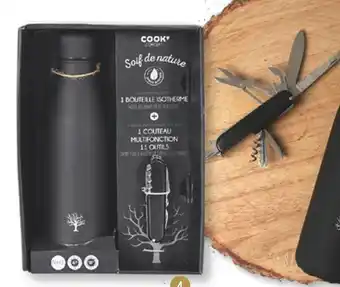 Cora x Carrefour Coffret bouteille isotherme + couteau multiusage offre