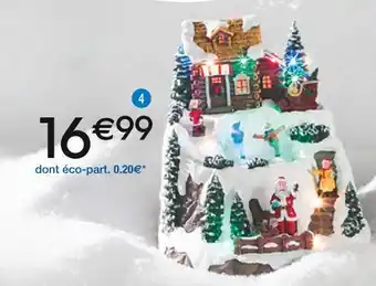 Cora x Carrefour Scène de noël patineurs et père noël led, animée et musicale offre