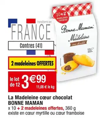 Cora x Carrefour Bonne maman la madeleine cœur chocolat offre