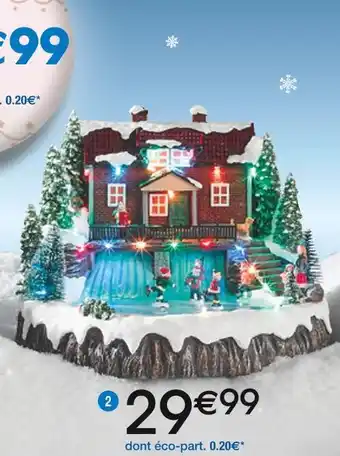 Cora x Carrefour Scène de noël “maison et patinoire” led animée et musicale offre