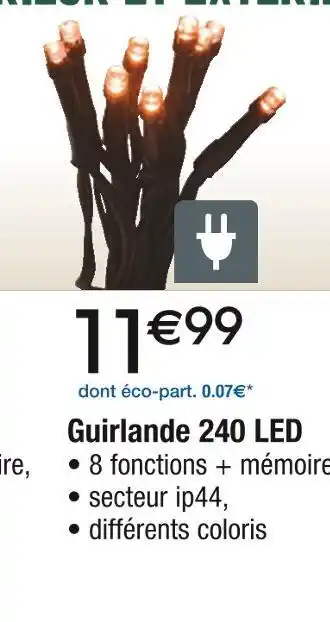 Cora x Carrefour Guirlande 240 led offre