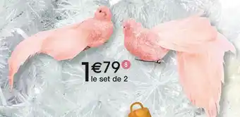 Cora x Carrefour Set de 2 oiseaux sur clip offre