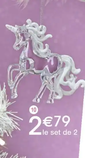 Cora x Carrefour Set 2 suspensions licorne offre