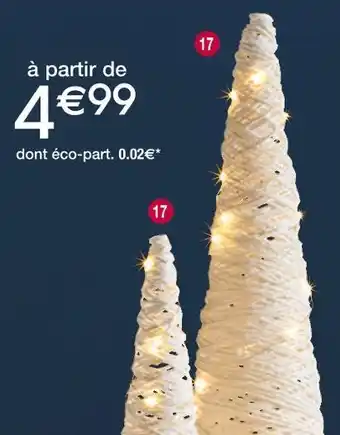 Cora x Carrefour Cône blanc / paillette 20 led blanc chaud offre