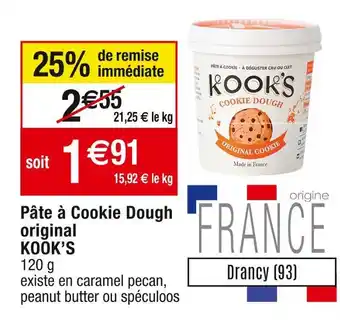Cora x Carrefour Kook’s pâte à cookie dough original offre
