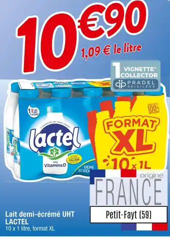 Cora x Carrefour Lactel lait demi-écrémé uht offre